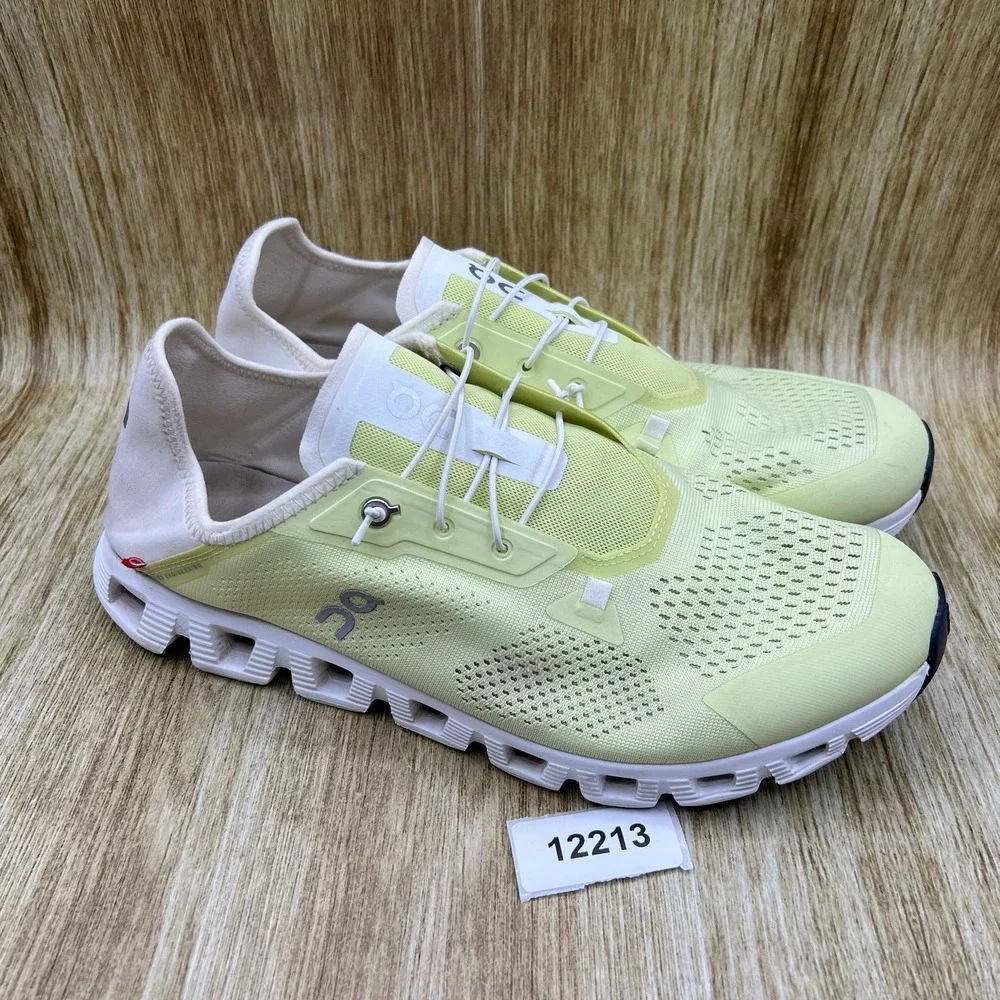 On Cloudcoast Running Shoes Men's Size 12 Lime White Mesh CloudTec 3MD10531077